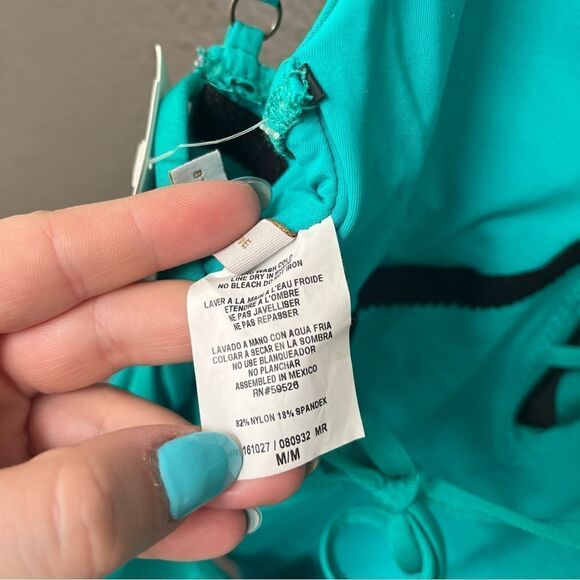 BECCA BY REBECCA VIRTUE LUCILLE RUFFLED LACE-UP ONE-PIECE SWIMSUIT - Picture 11 of 11